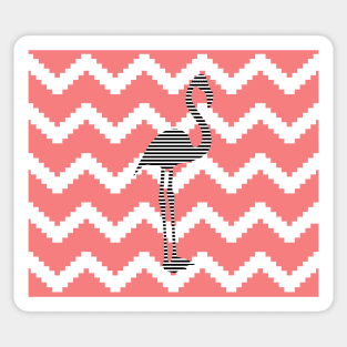 Flamingo - abstract geometric pattern - pink, black and white. Sticker
